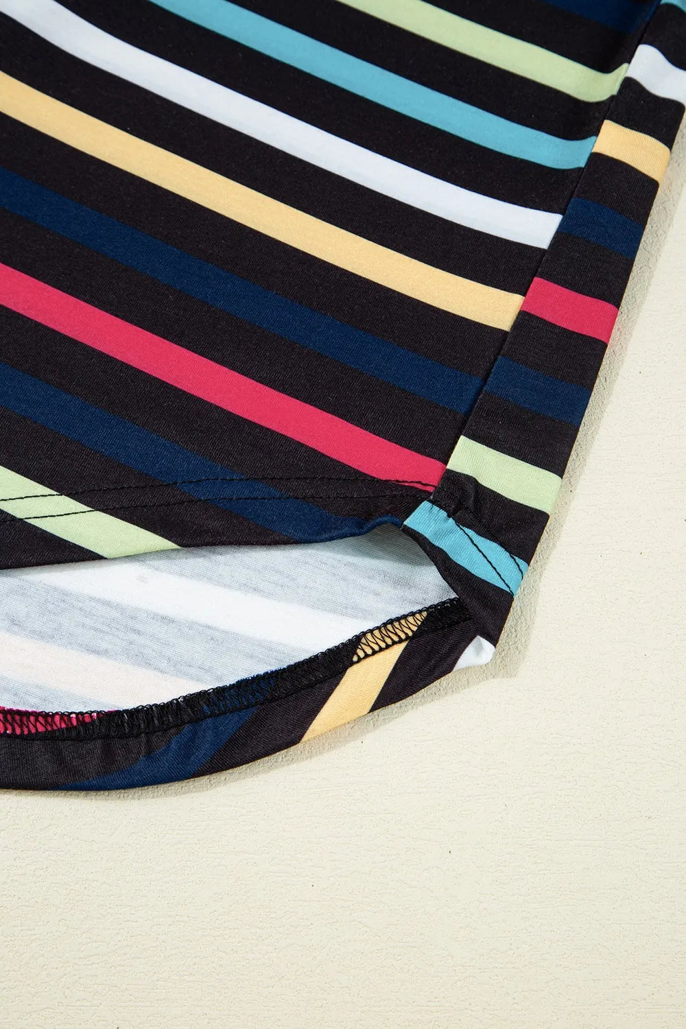 Colorful Striped Short Sleeve Casual T-Shirt