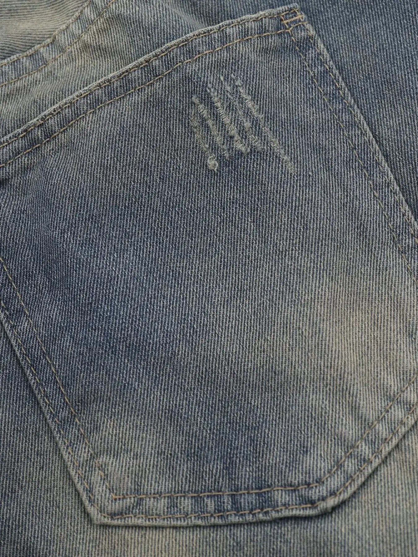 Men's Distressed Wide Leg Jeans