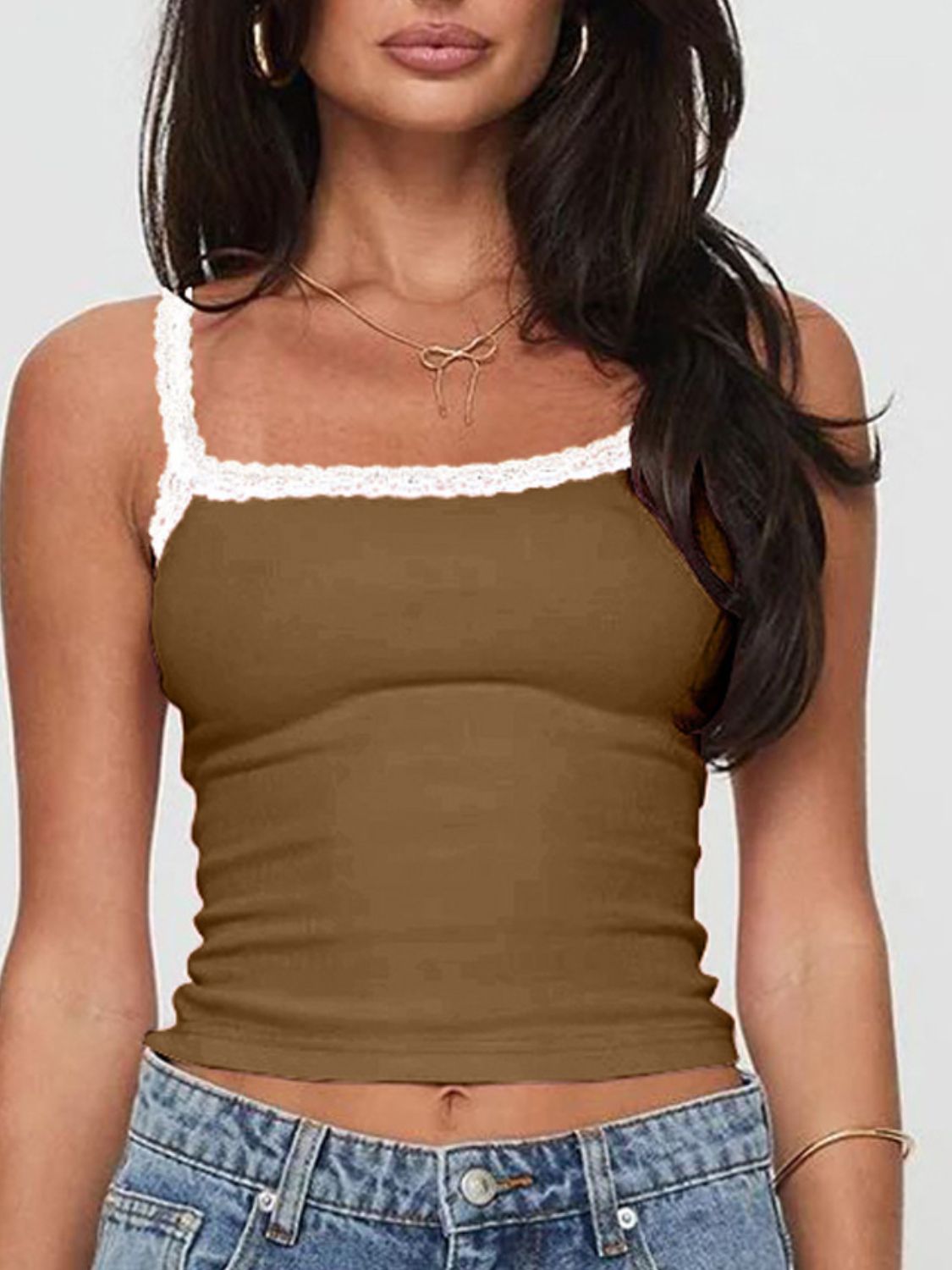 Lace Detail Cropped Cami