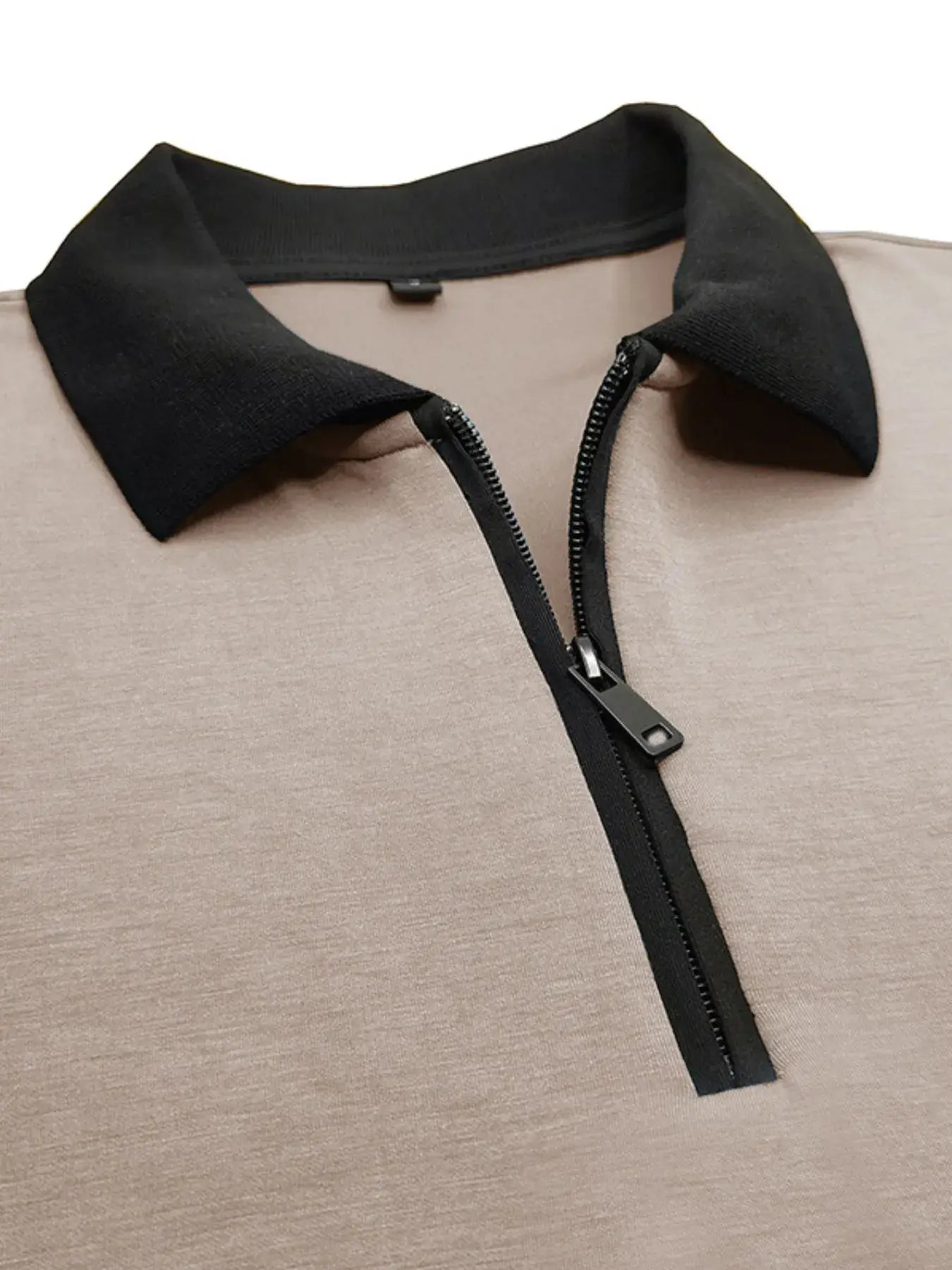 Men's Classic Long Sleeve Contrast Collar Polo Shirt