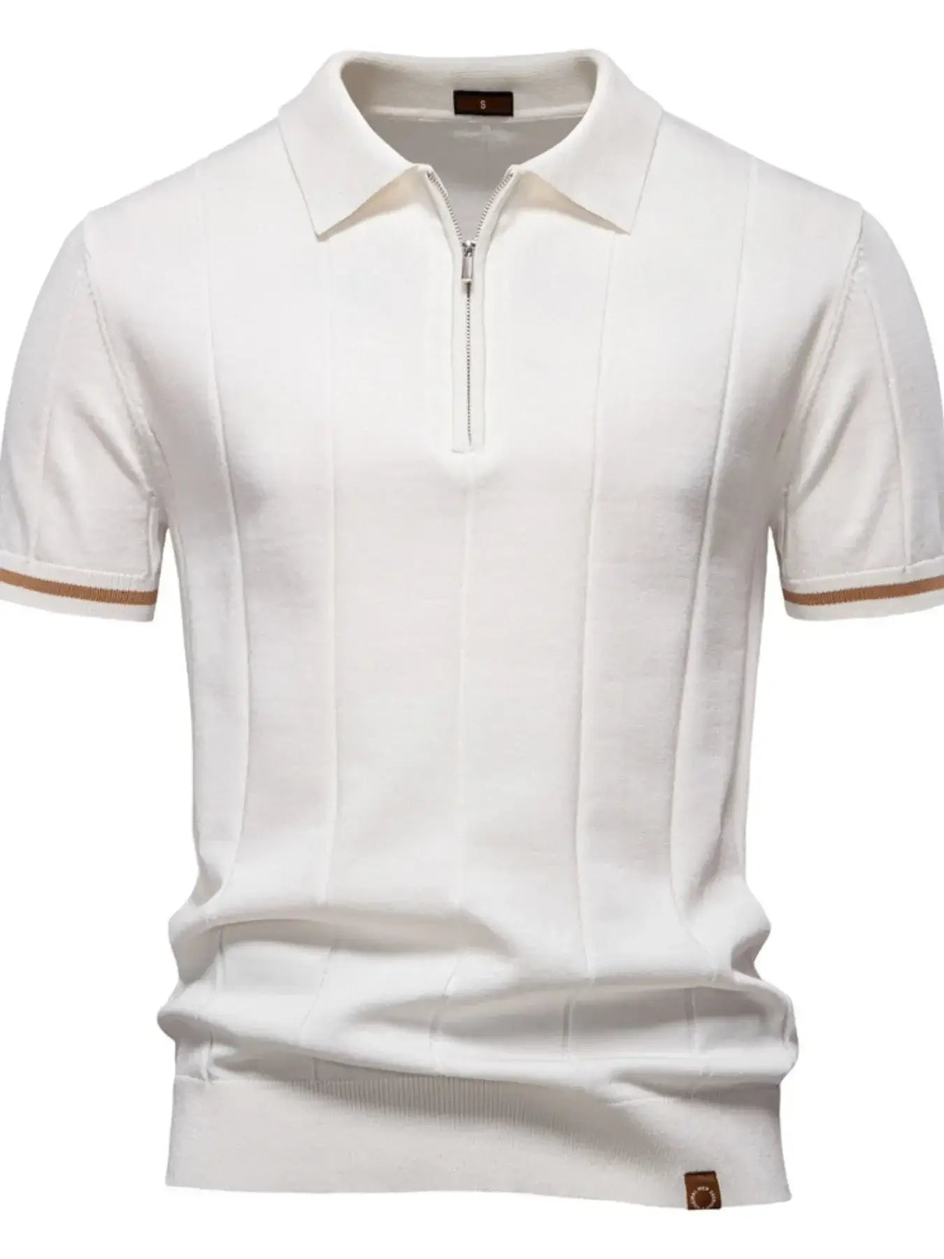 Men's Classic Zip-Neck Knitted Polo Shirt