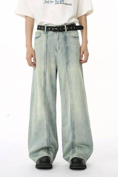 Wide Leg Jeans with Pockets - Clothes For Her Online Store