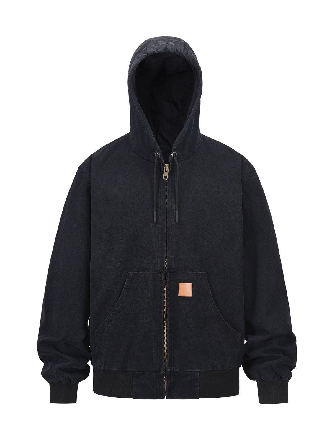 Men's Zip Up Washed Hooded Jacket - Clothes For Her Online Store