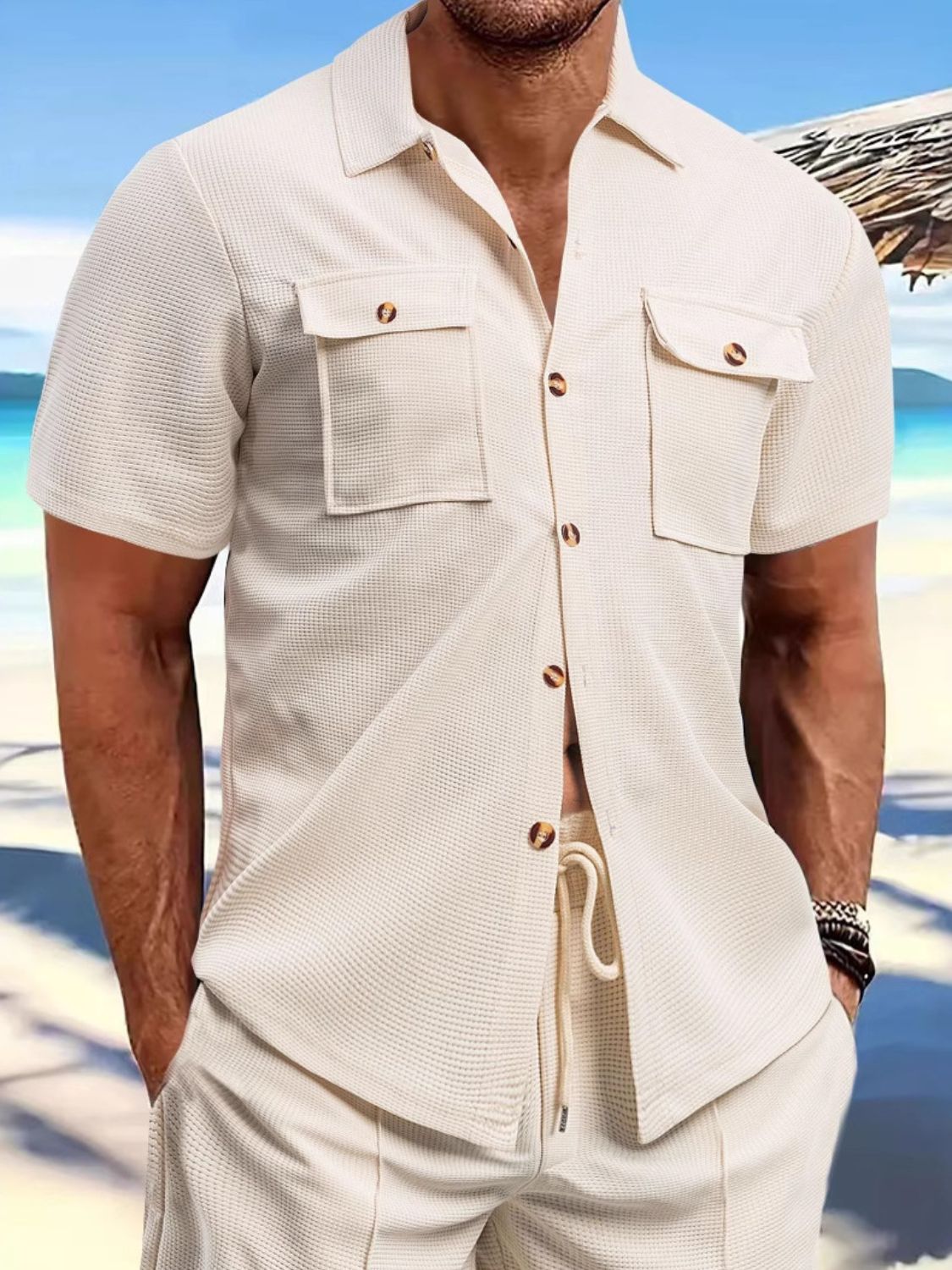 Men's Full Size Button Down Short Sleeve Shirt Plus Size - Clothes For Her Online Store