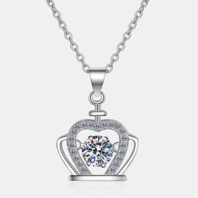 Moissanite Crown 925 Sterling Silver Necklace