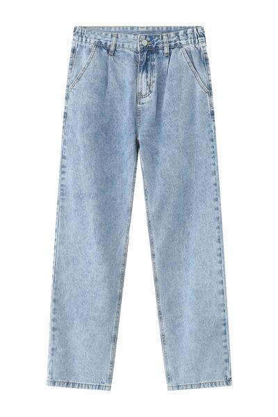 Mid Rise Baggy Jeans with Pockets - Clothes For Her Online Store