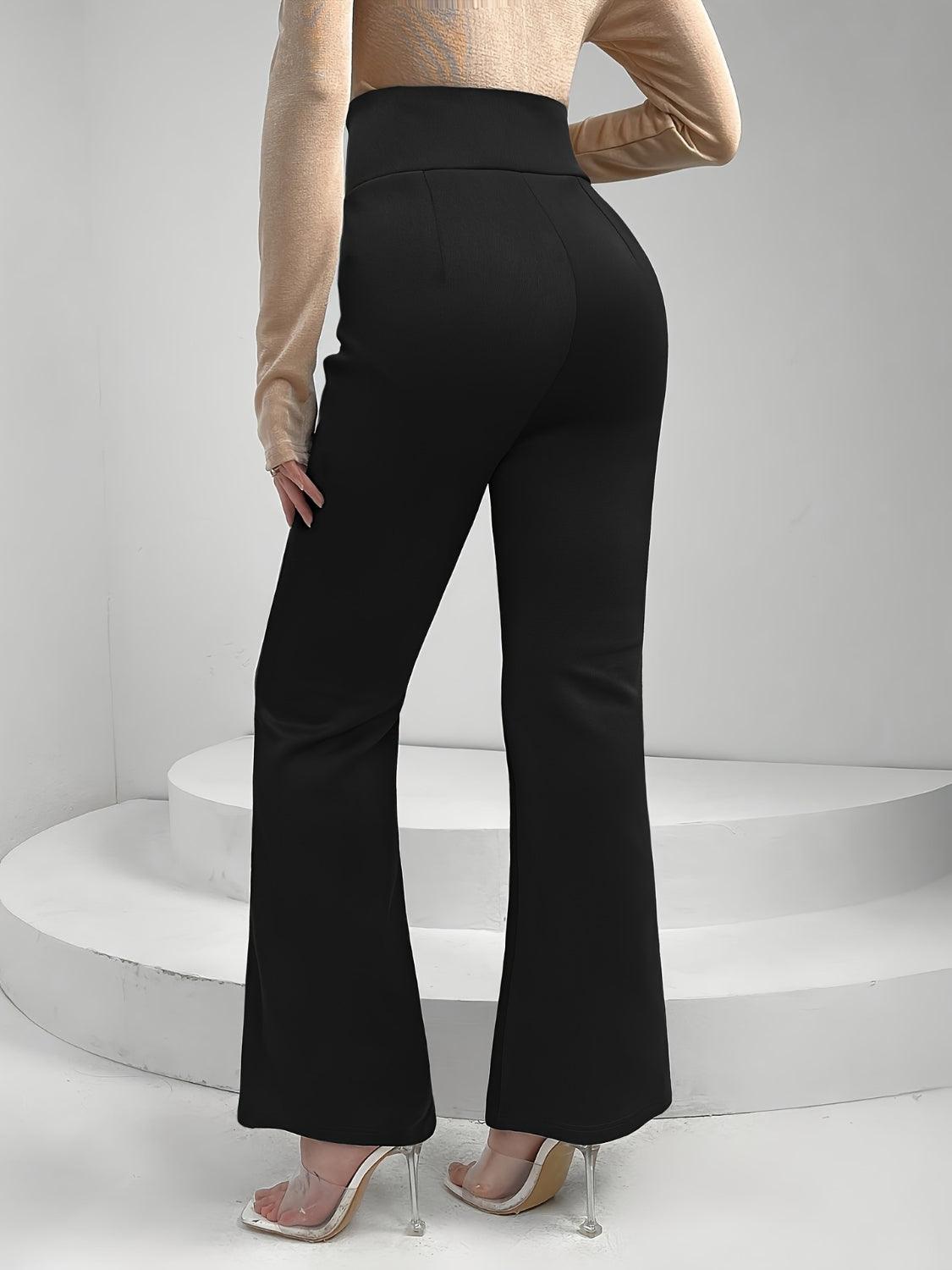 Lace Up Slit Bootcut Pants