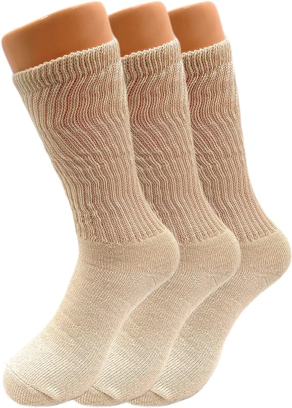 Women's Cotton Cushioned Mid-Calf Crew Socks, 3 Pairs, Size 9-11