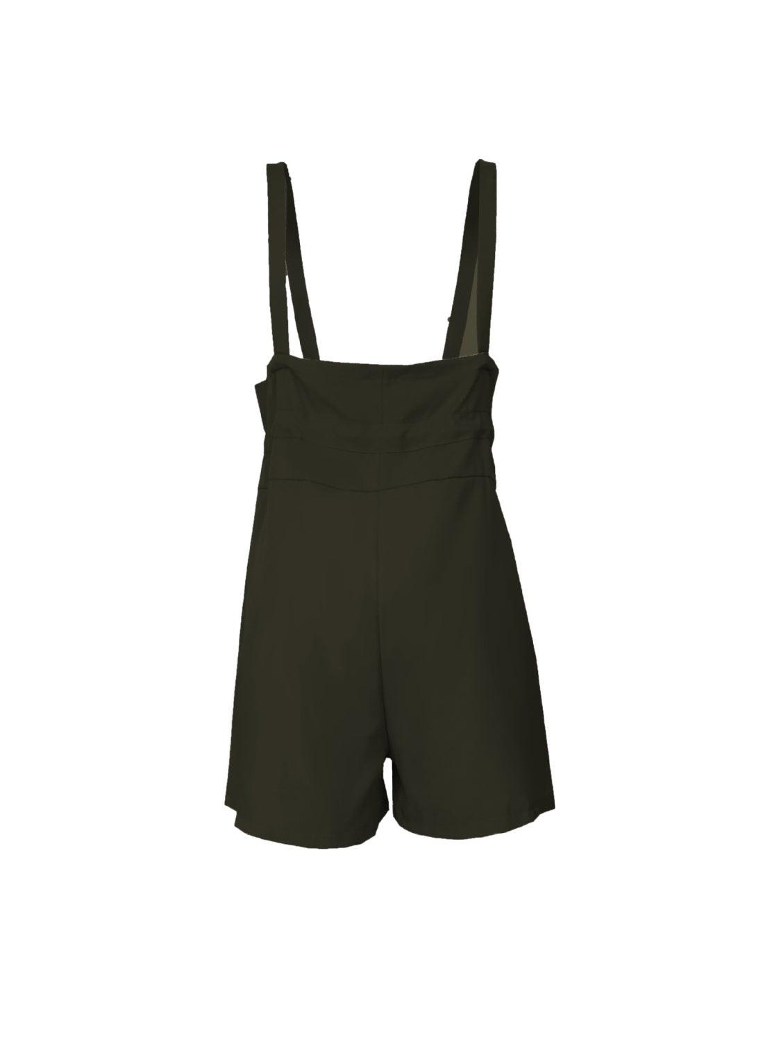 Drawstring Wide Strap Overalls with Pockets - Clothes For Her Online Store