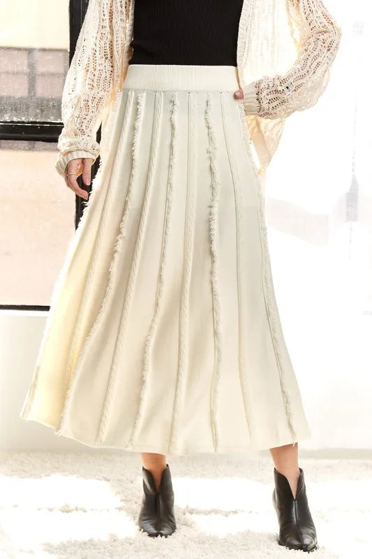 ADORA Solid Waist Tie Skirt