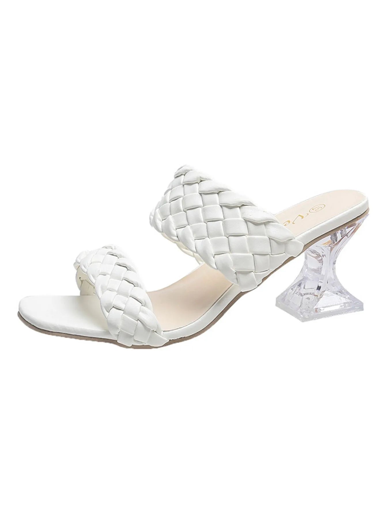 Woven Pattern Double Strap Sandals