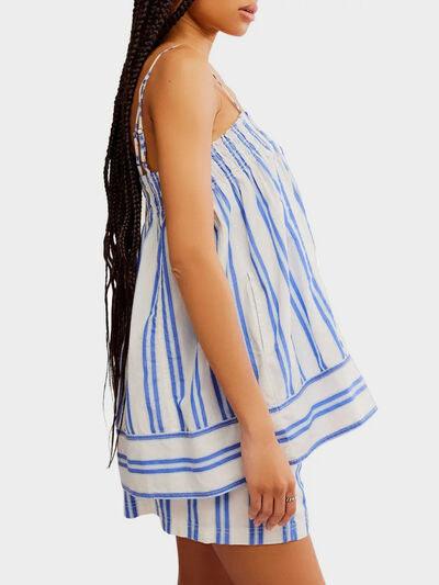 Smocked Square Neck Cami and Shorts Set - Clothes For Her Online Store