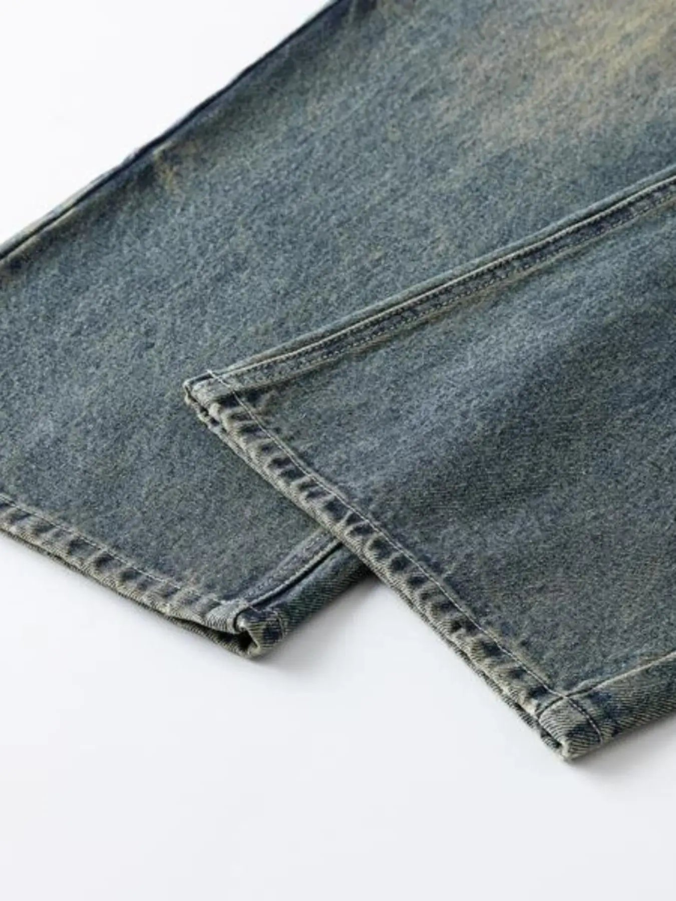Men's Full Size Vintage Wash Wide Leg Jeans Plus Size