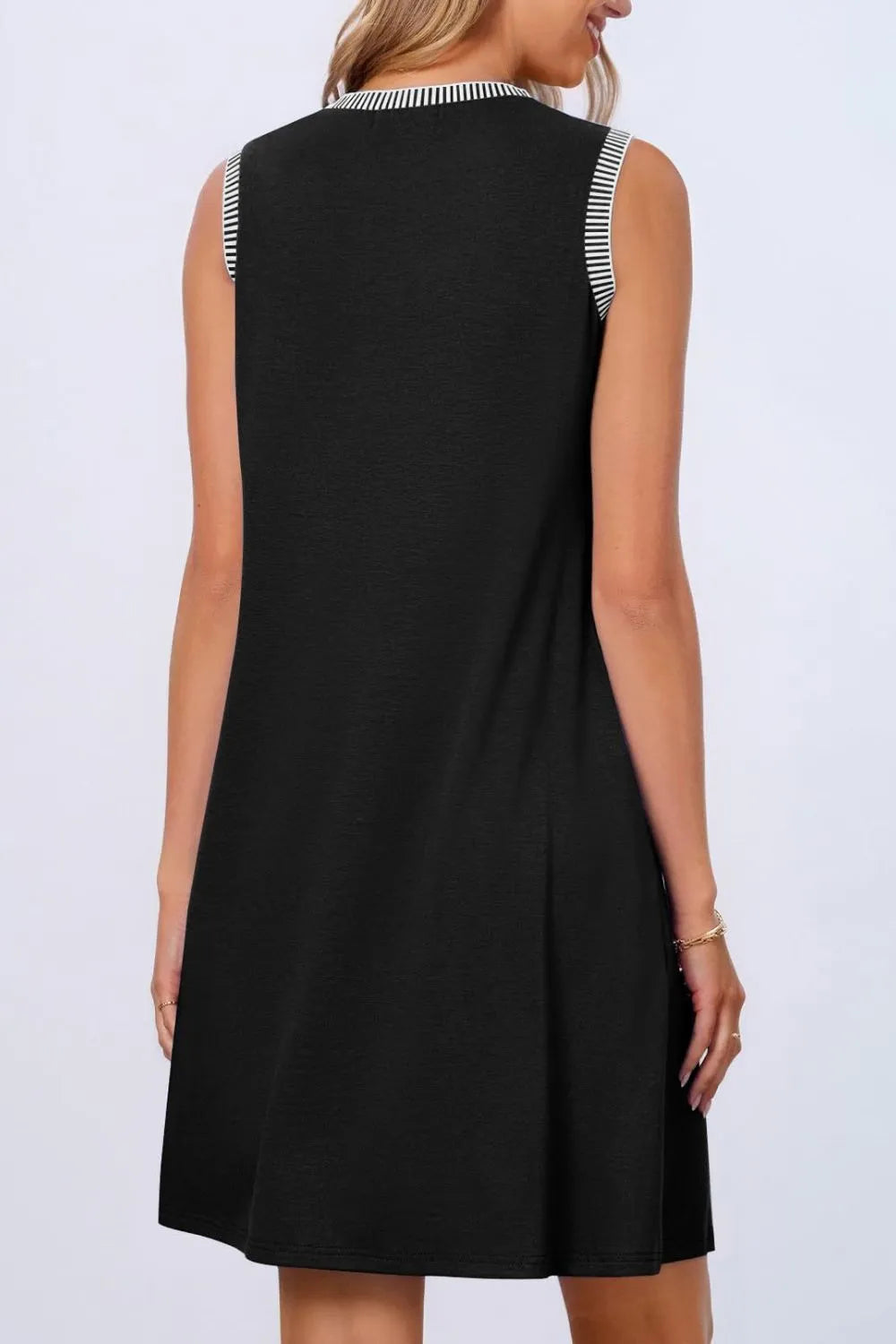 Round Neck Sleeveless Mini Tank Dress