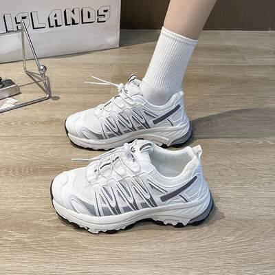 Lace-Up Mesh Platform Athletic Shoes