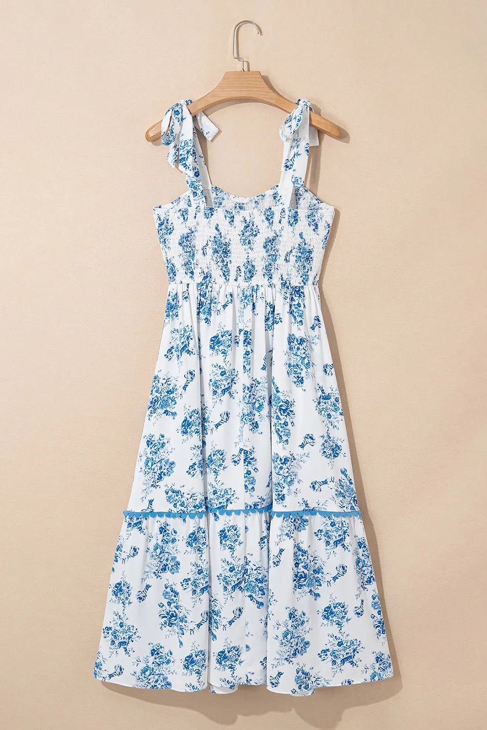 Printed Tie Shoulder Dress