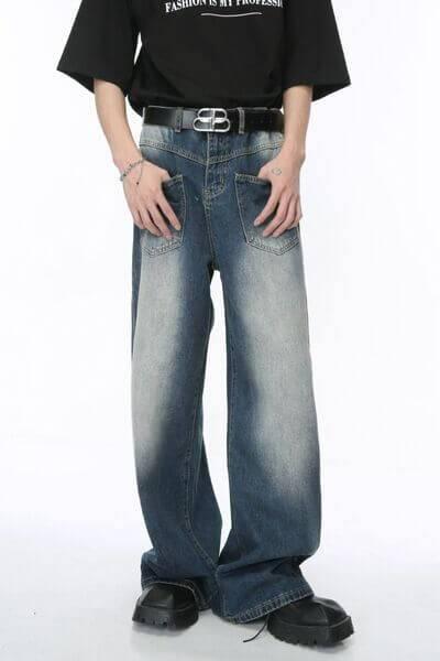 Wide Leg Jeans with Pockets - Clothes For Her Online Store