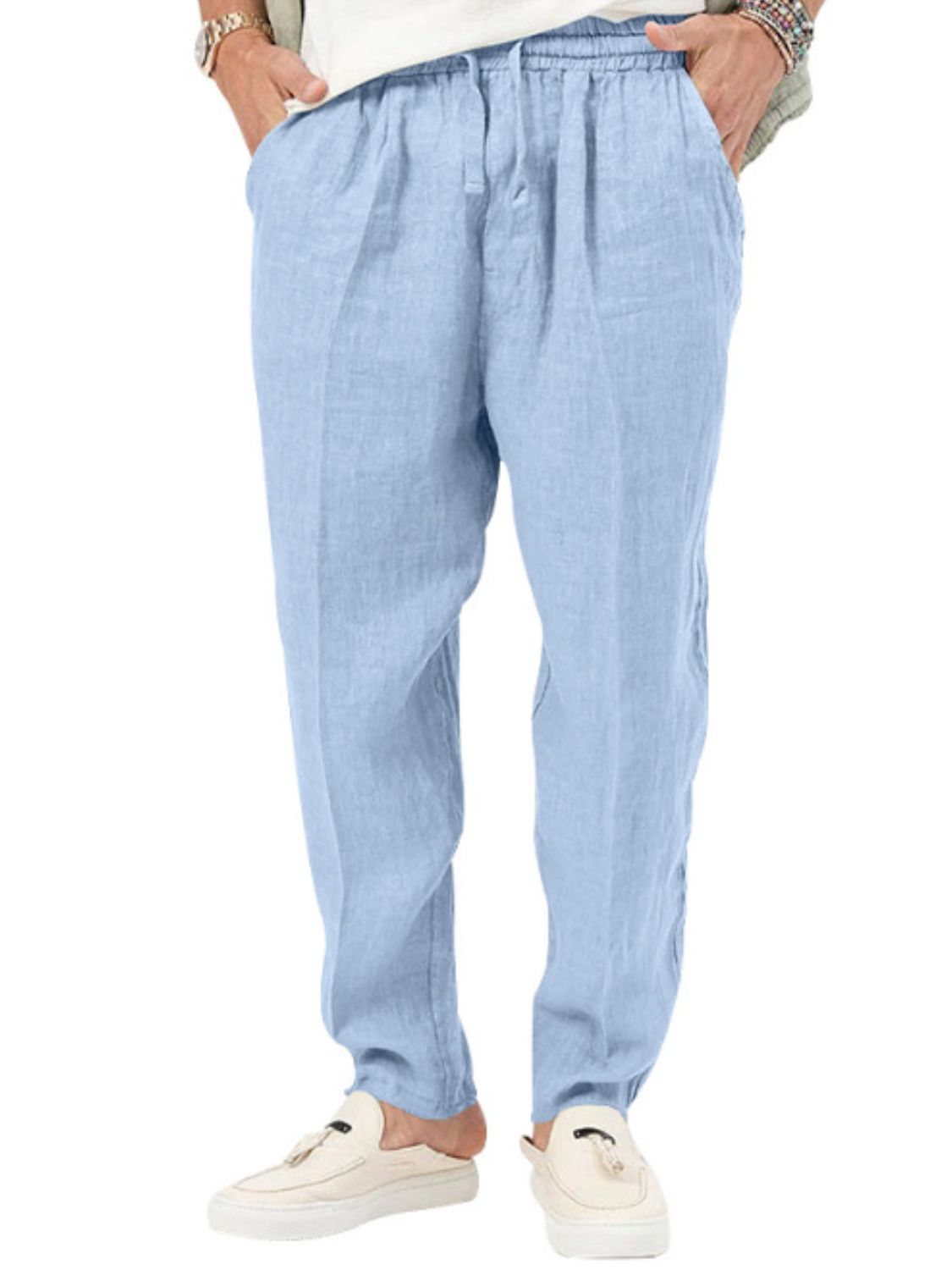 Men's Plus Size Drawstring Pants with Pockets