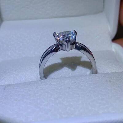 1 Carat Moissanite 925 Sterling Silver Ring - Clothes For Her Online Store