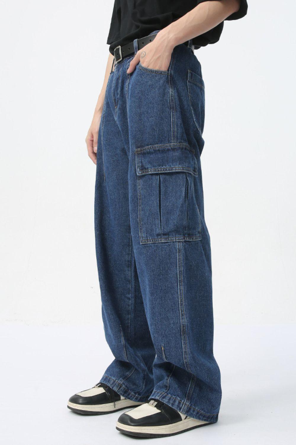Men's Straight Cargo Jeans - Clothes For Her Online Store