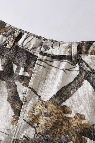 Men's Printed Straight Leg Jeans