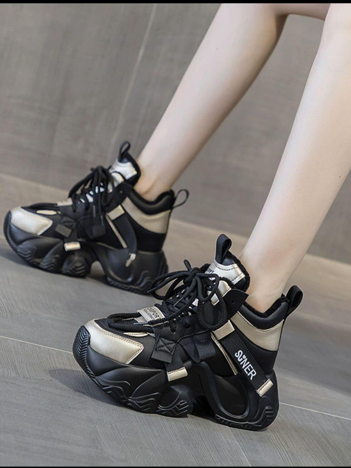 Chunky Platform Lace Up Sneakers