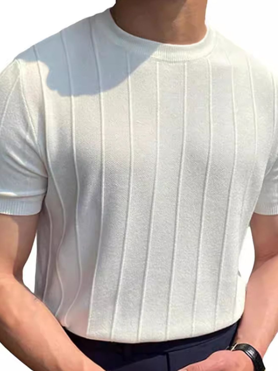 Men's Full Size Round Neck Short Sleeve T-Shirt Plus Size - Clothes For Her Online Store