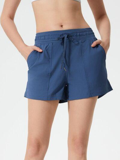 Millennia Drawstring Active Shorts with Pockets - Clothes For Her Online Store