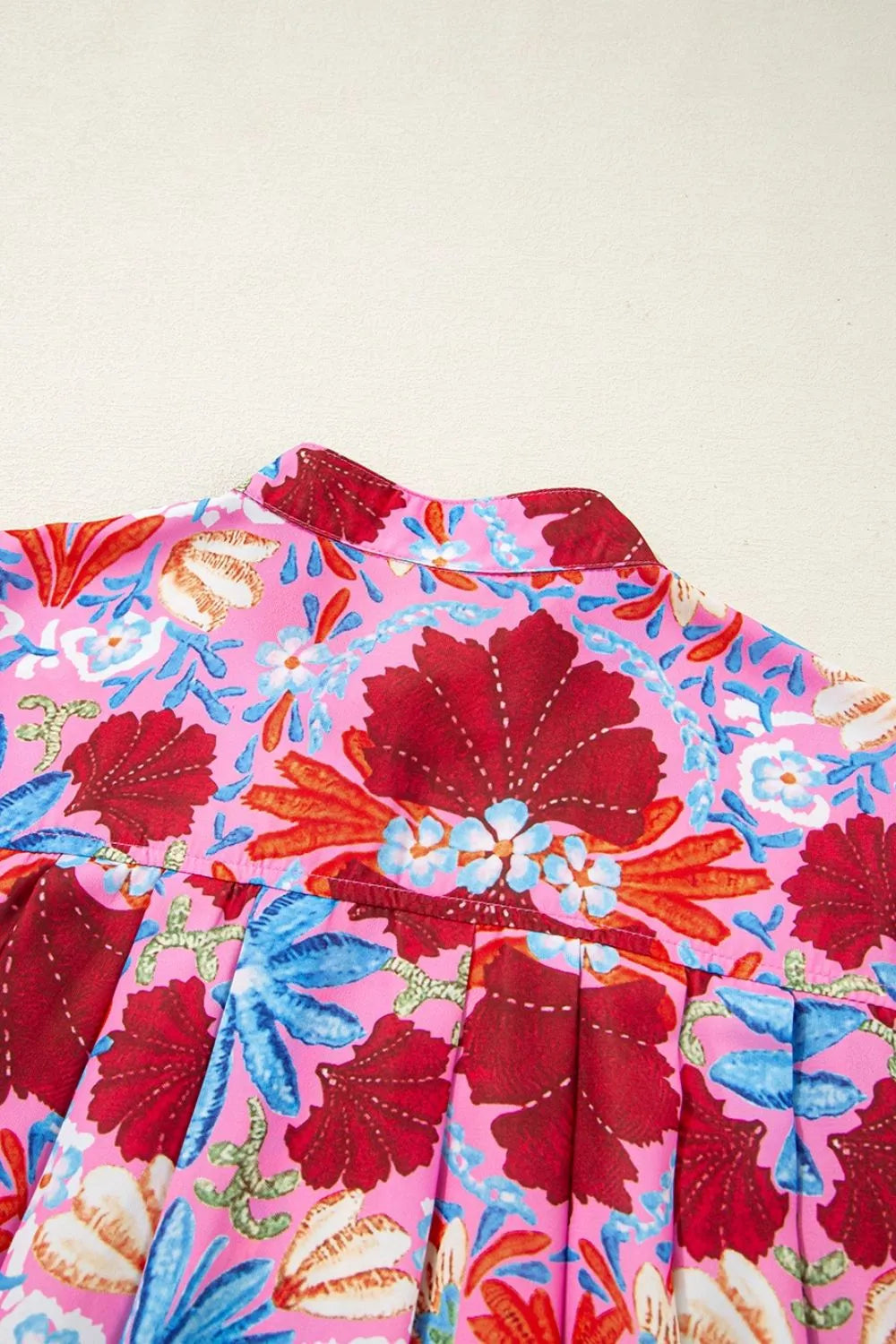 Floral Puff Sleeve Button-Up Top