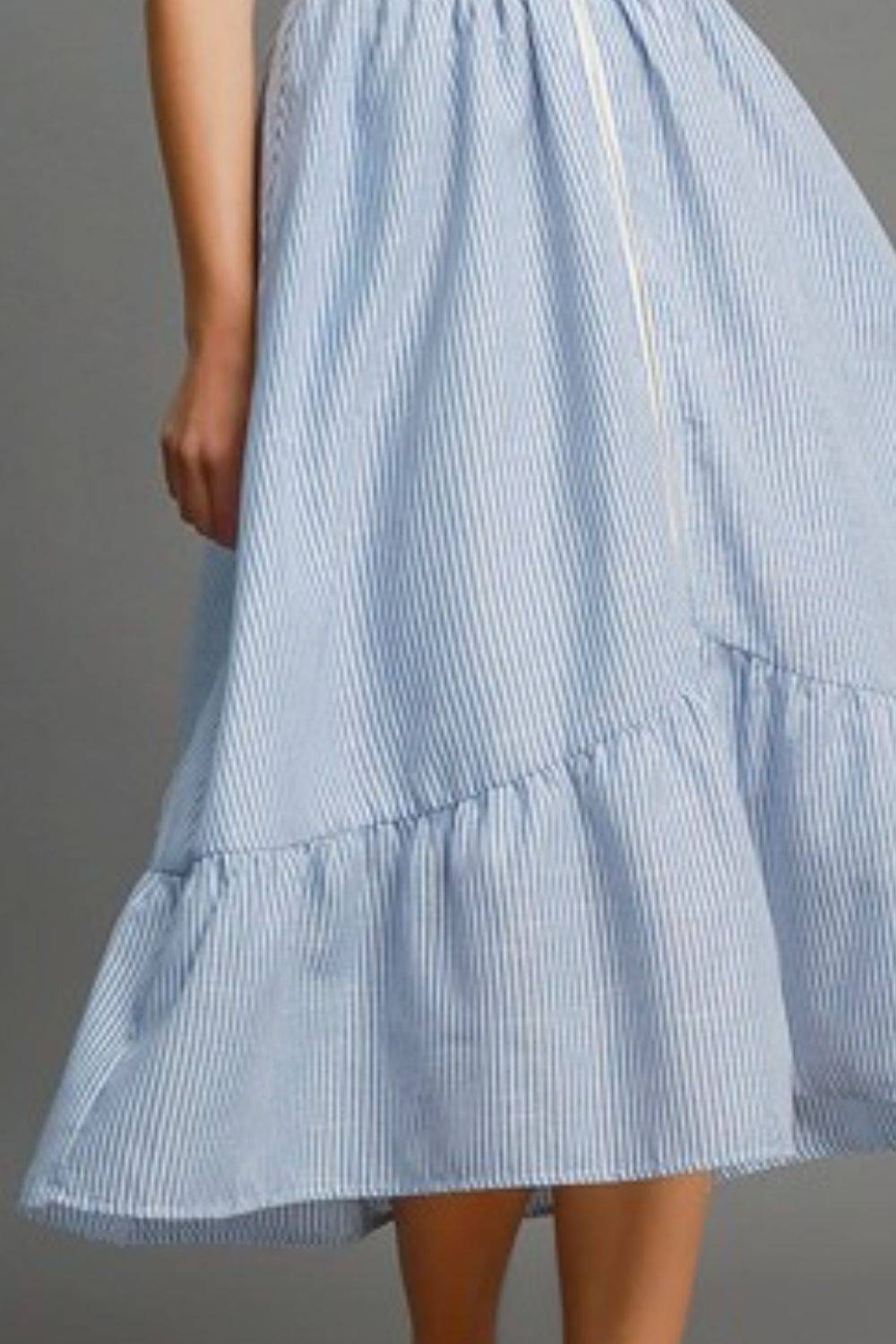 Umgee Full Size Striped Midi Dress with Smocked Waist Plus Size - Clothes For Her Online Store