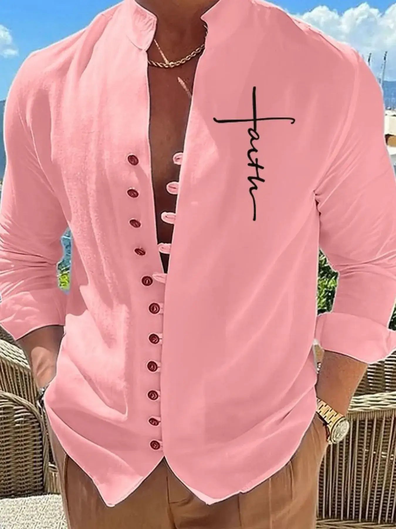Men's Full Size Button Down Casual Shirt Plus Size