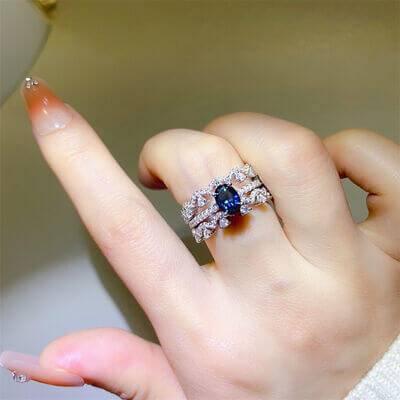 1 Carat Moissanite 925 Sterling Silver Ring - Clothes For Her Online Store