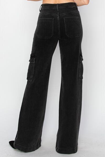 Risen Full Size High Rise Wide Leg Cargo Jeans - Clothes For Her Online Store