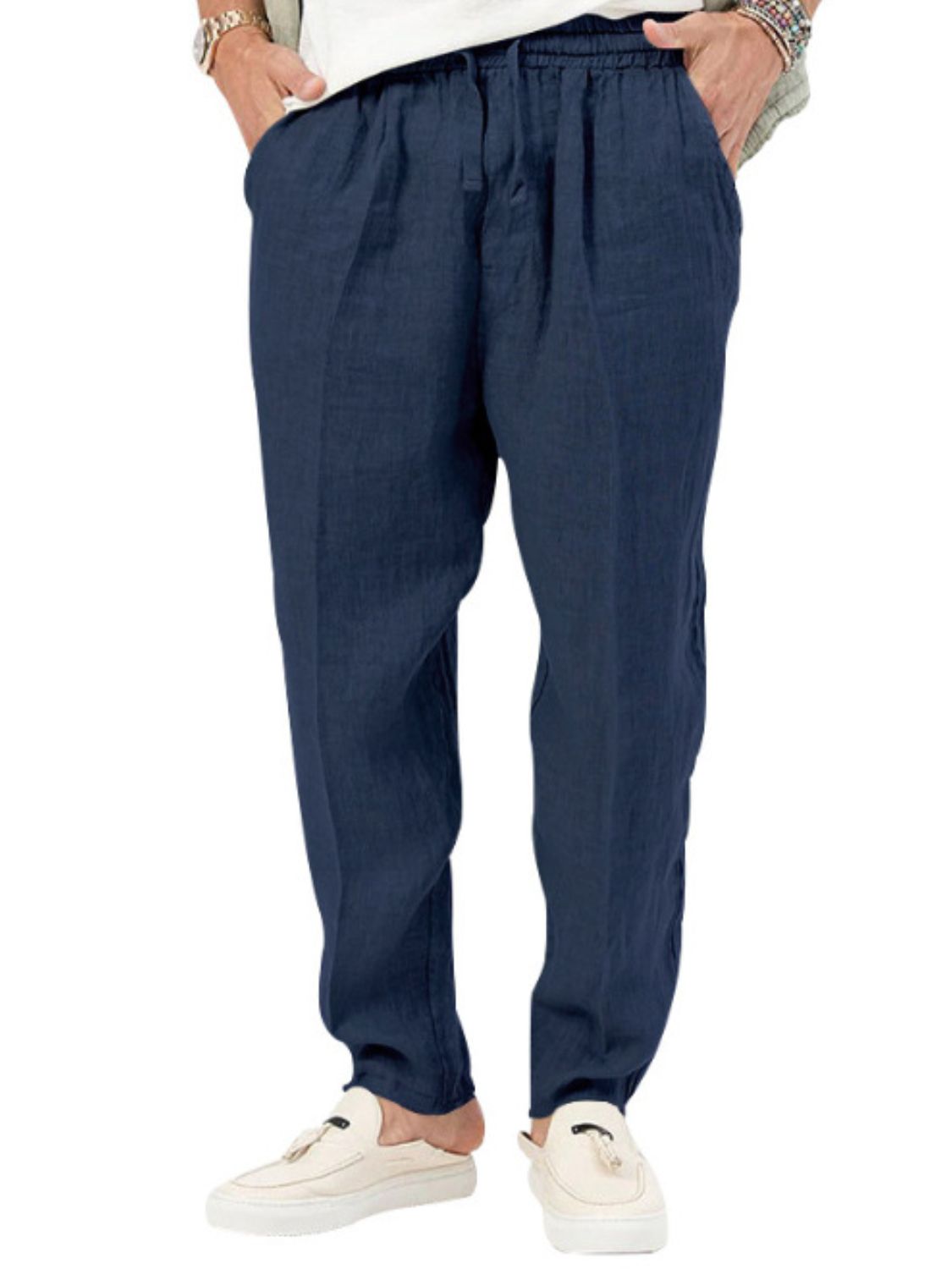 Men's Plus Size Drawstring Pants with Pockets
