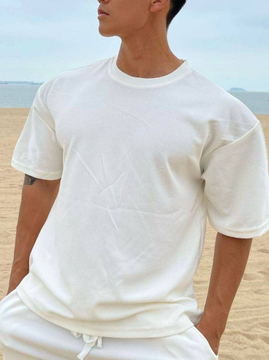 Men's Plus Size Round Neck Half Sleeve T-Shirt