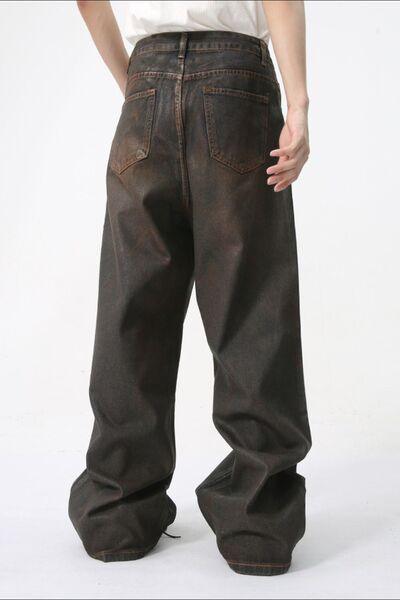 Wide Leg Men's Jeans with Pockets