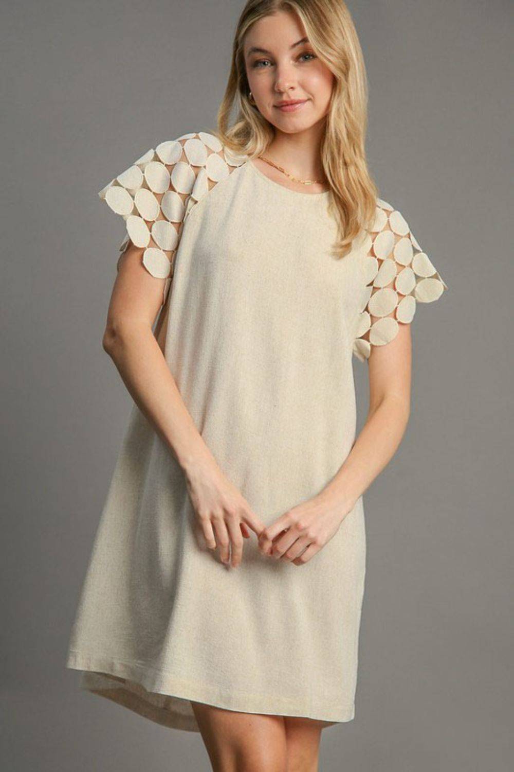 Umgee Full Size Round Neck Mini Dress Plus Size - Clothes For Her Online Store