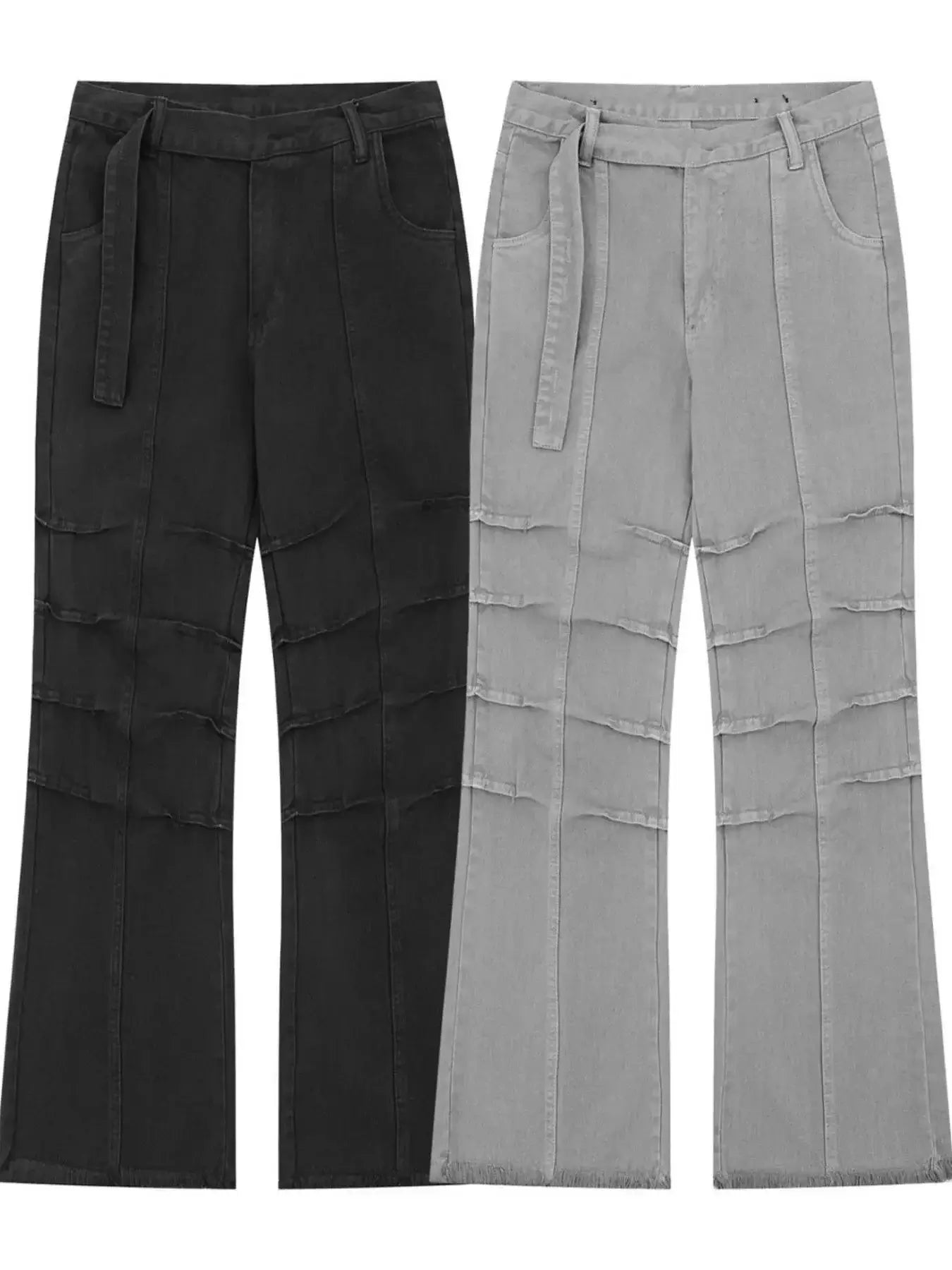 Men's High-Waist Paneled Flare Jeans