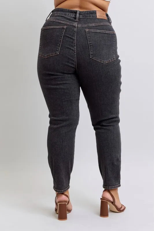 Judy Blue Full Size Midi Rise Tummy Control Slim Jeans Plus Size
