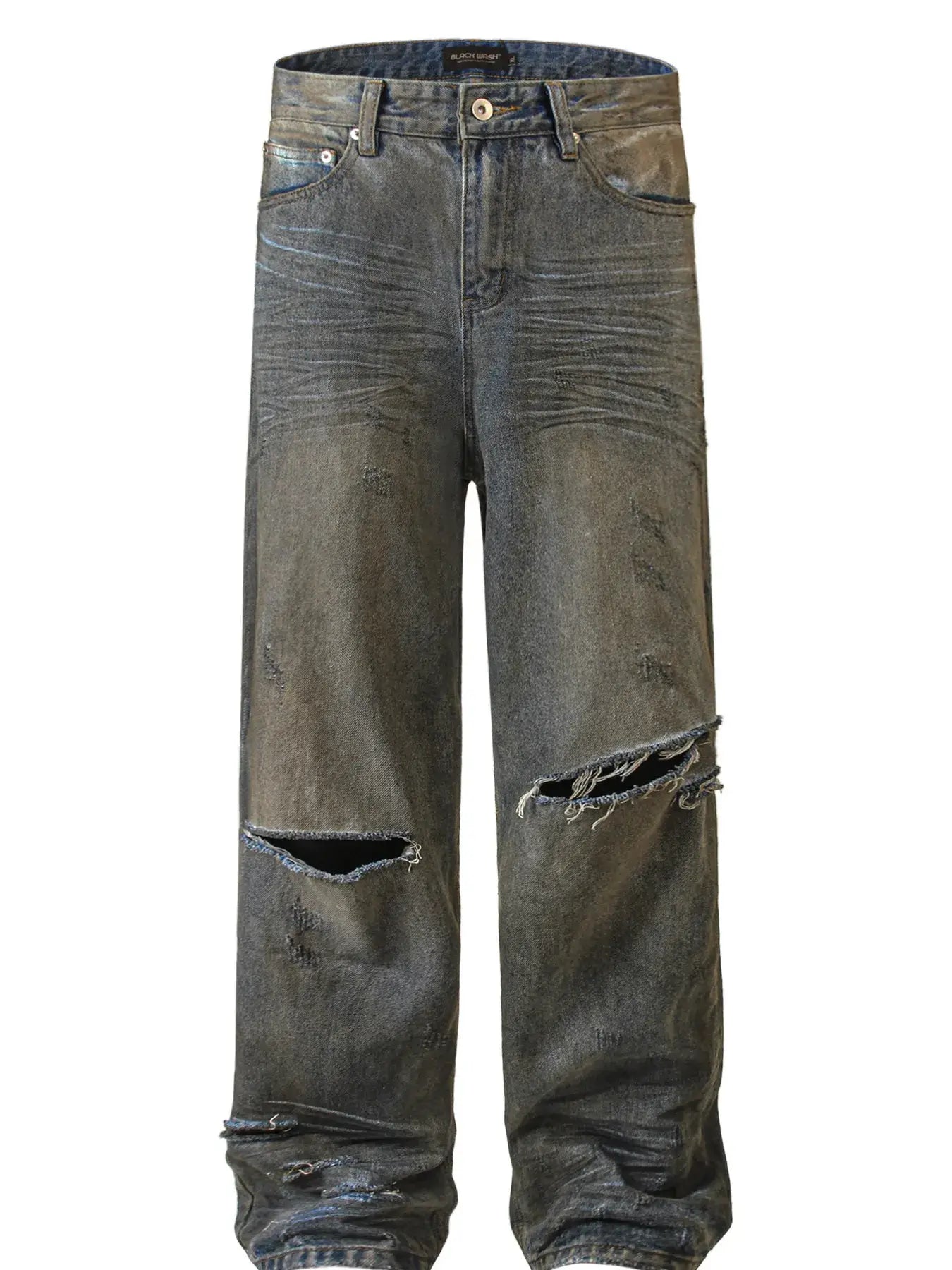 Men's Vintage Distressed Wide Leg Jeans