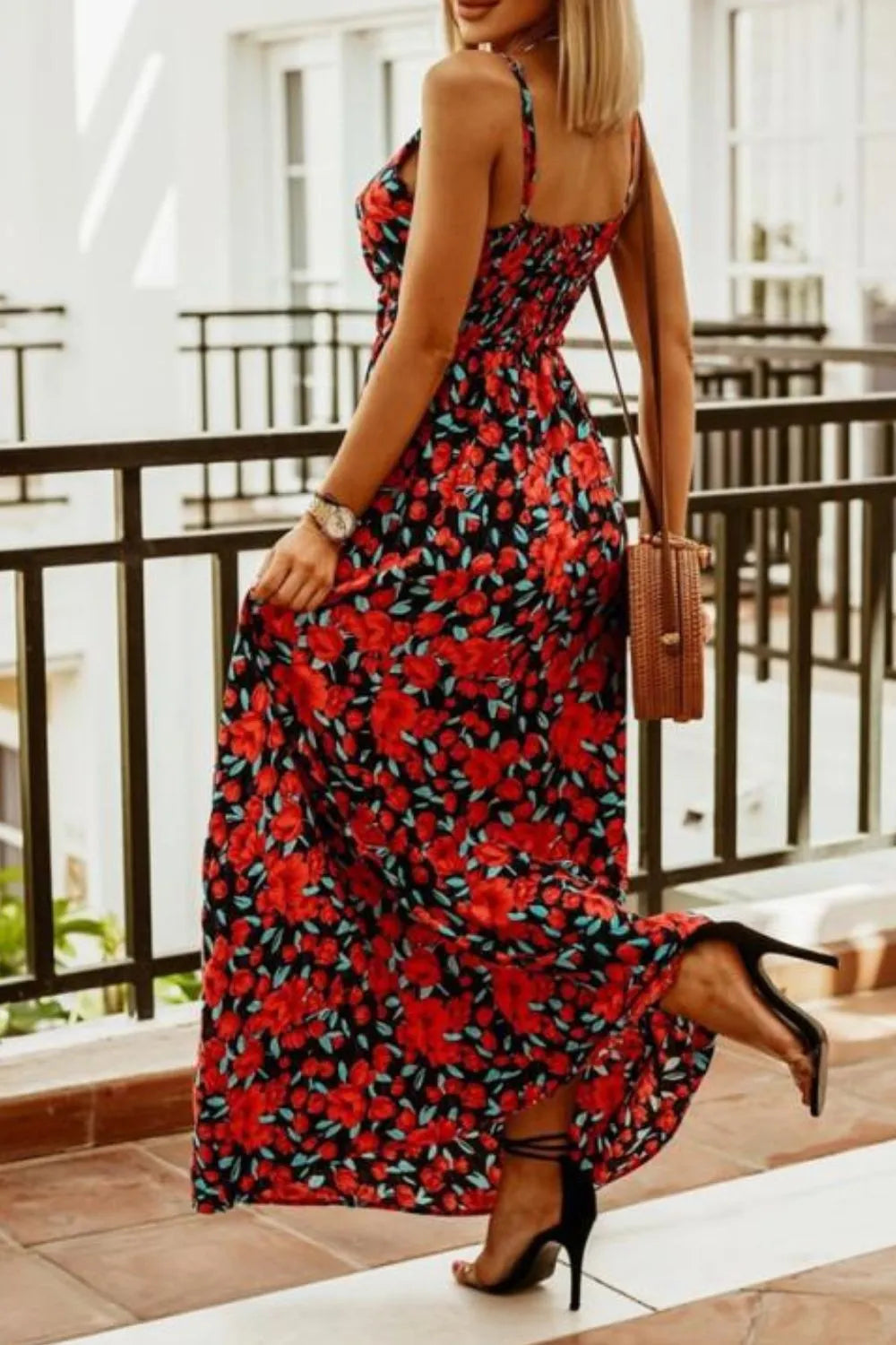 Printed Spaghetti Strap Maxi Dress