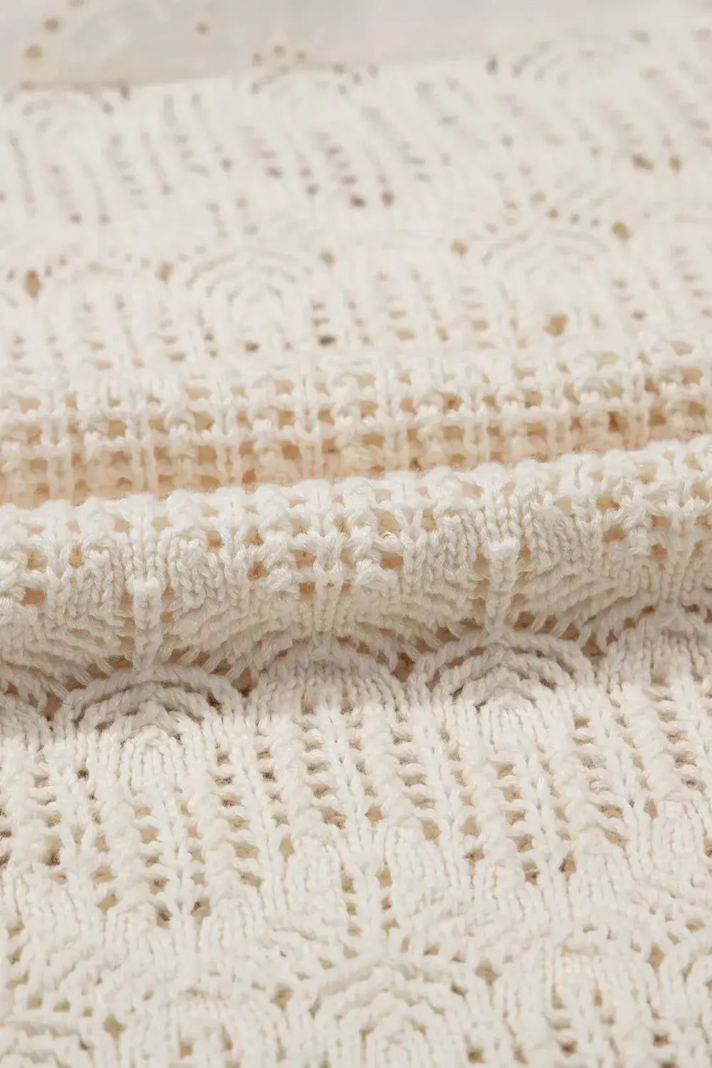 Embroidered Patchwork Hollow Out Knitted Ruffle Sweater Vest - Clothes For Her Online Store