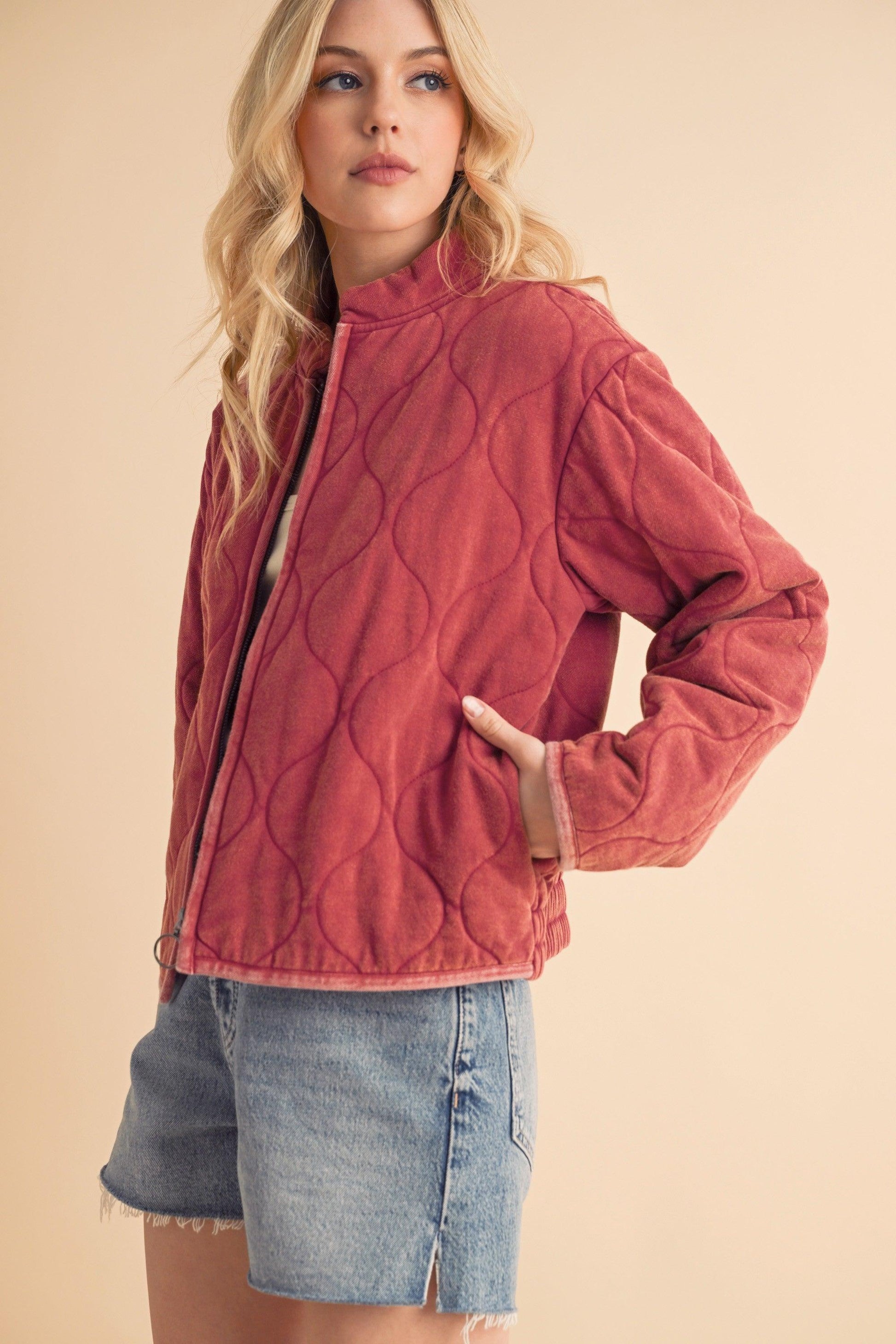 Aemi+Co Zip Up Quilted Jacket