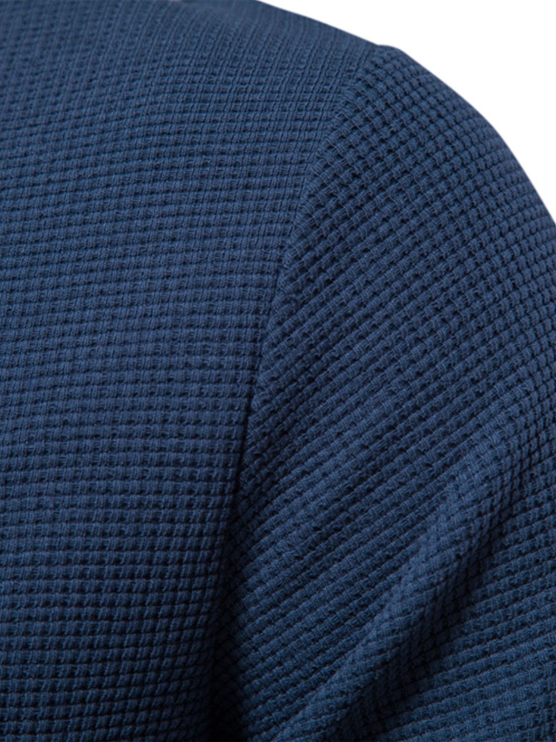 Men's Waffle-Knit Round Neck T-Shirt - Clothes For Her Online Store