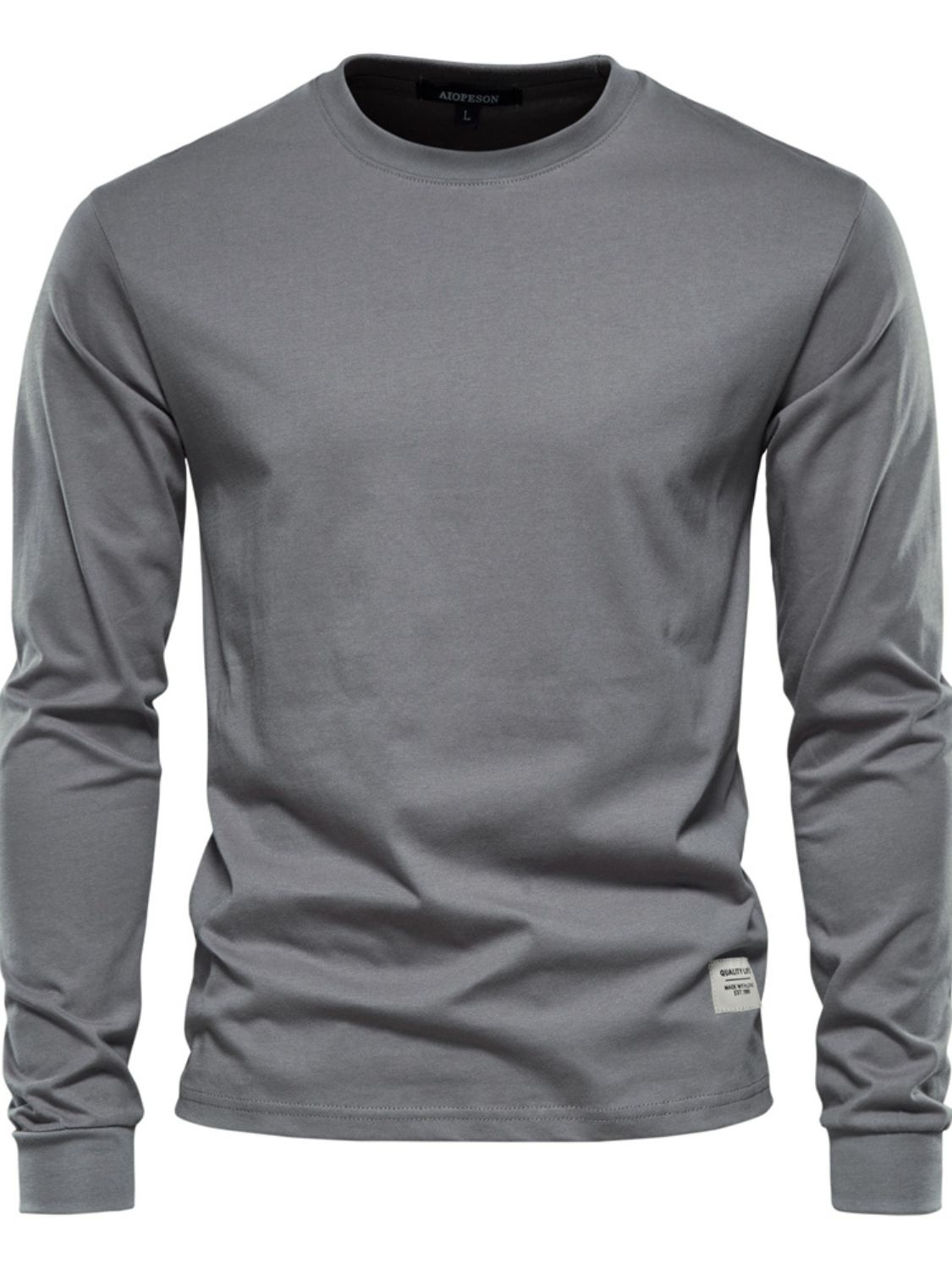 Men's Full Size Round Neck Long Sleeve T-Shirt Plus Size