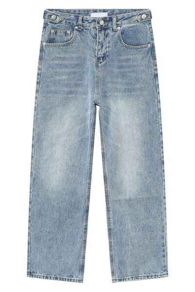 Men's Washed Straight-Leg Jeans