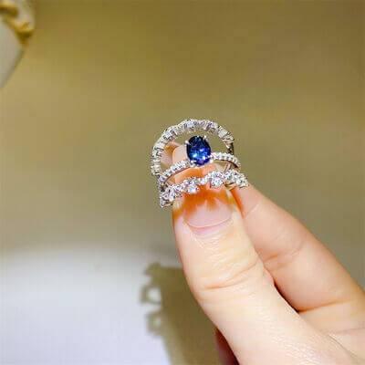 1 Carat Moissanite 925 Sterling Silver Ring - Clothes For Her Online Store