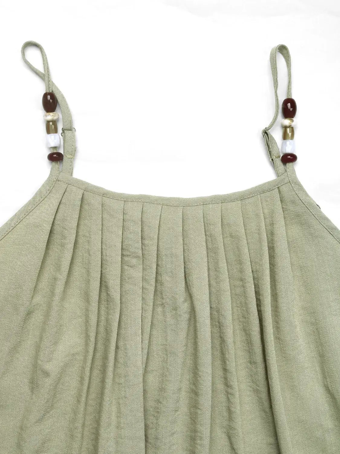Pleated Adjustable Strap Cami Dress