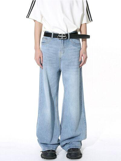 Wide Leg Jeans with Pockets - Clothes For Her Online Store