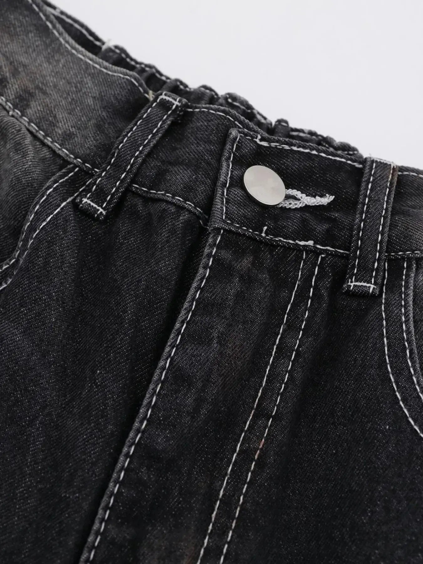 Men's Vintage Washed Wide Leg Denim Jeans